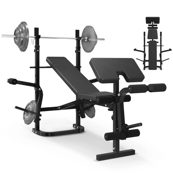Adjustable Weight Bench Press, 800LBS 6 In 1 Full Body Workout Weight Bench With Leg Extension